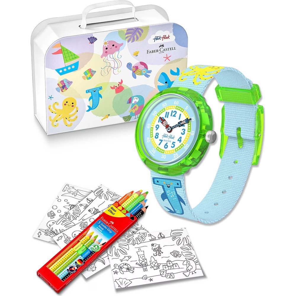 Montre Flik Flak 3+ Story Time FBNP232 Color in neon