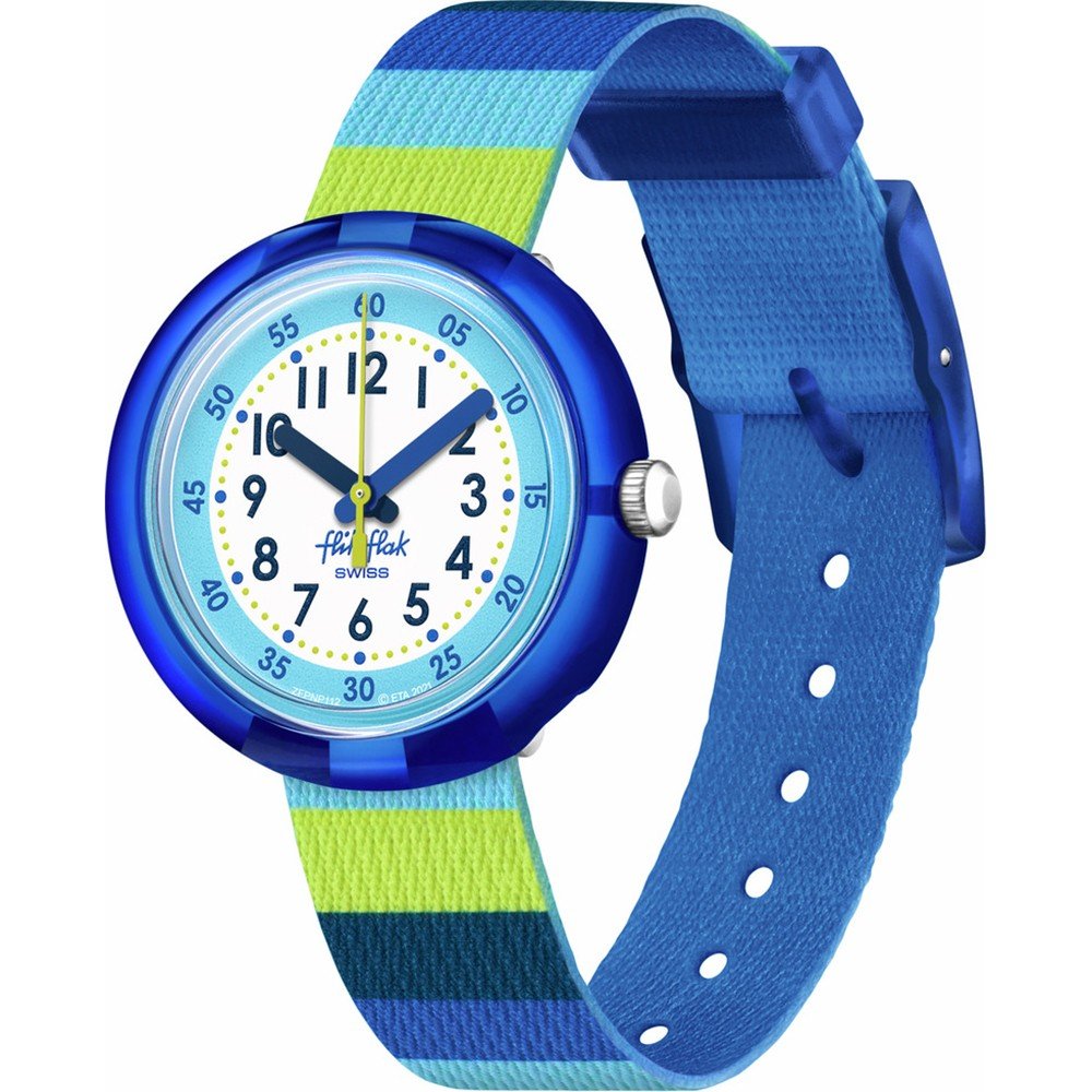 Montre Flik Flak 5+ Power Time FPNP112 Stripy Blue