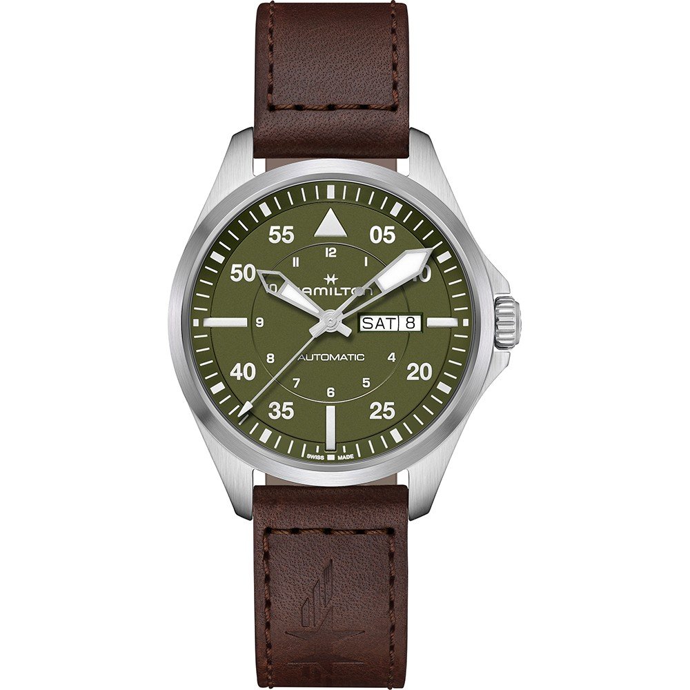 Montre Hamilton Aviation H64635560 Khaki Pilot Day-Date