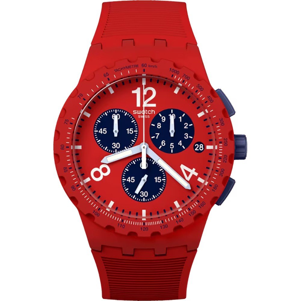 Montre Swatch New Chrono Plastic SUSR407 Primarily red