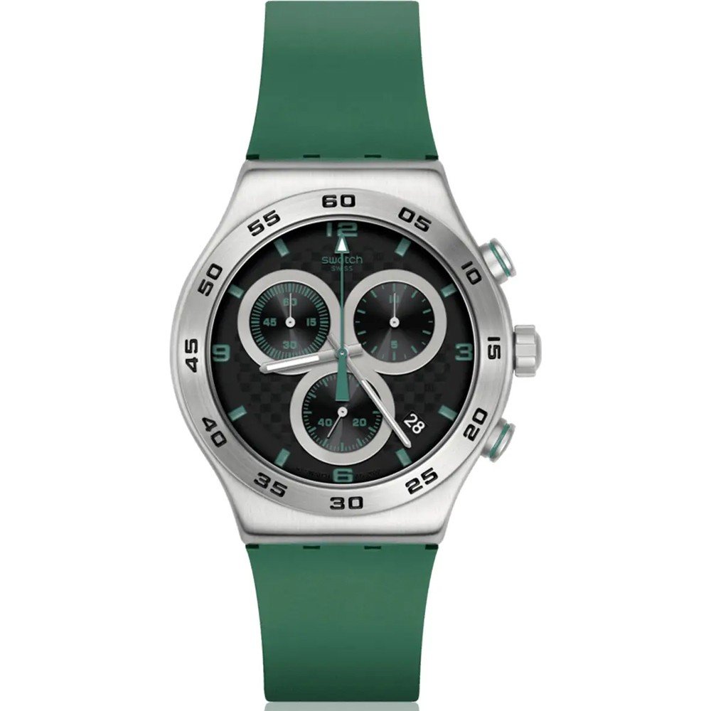 Montre Swatch Irony - Chrono New YVS525 Crimson Carbonic Green